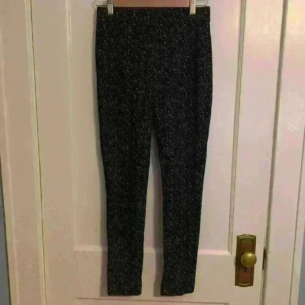 Theory Abdelle Mid Rise Pull On Stretch Faux Tweed Leggings Pants, Womens Size S